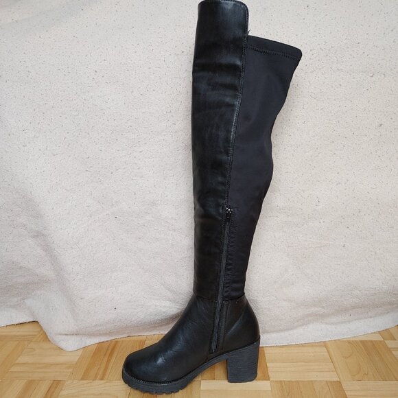 Black block heel overknees - Picture 4 of 13